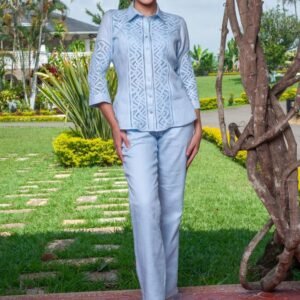 CONJUNTO PANTALON Y BLUSA Cielo Sereno - Nueva Coleccion 2024 Flores de Lino