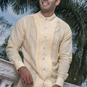 Camisa Guayabera Amarilla Manga Larga - Colección 2024 La Vida en Guayabera