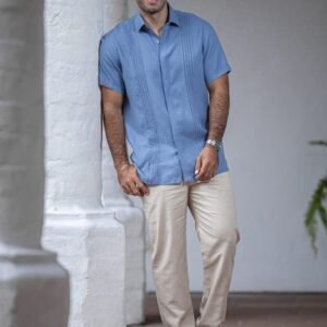 Guayabera Azul Índigo Brisa del Mar