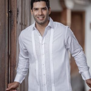 Guayabera Blanca Manga Larga Pureza del Lino