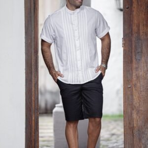 Camisa Guayabera Bordada Cuello Neru Cartagüeña