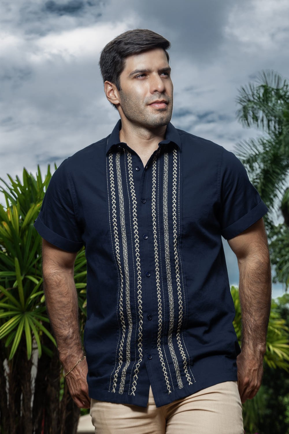 Camisa Artesanal para Evento Nocturno Color Azul Navy 2 Camisa artesanal para Evento Nocturno