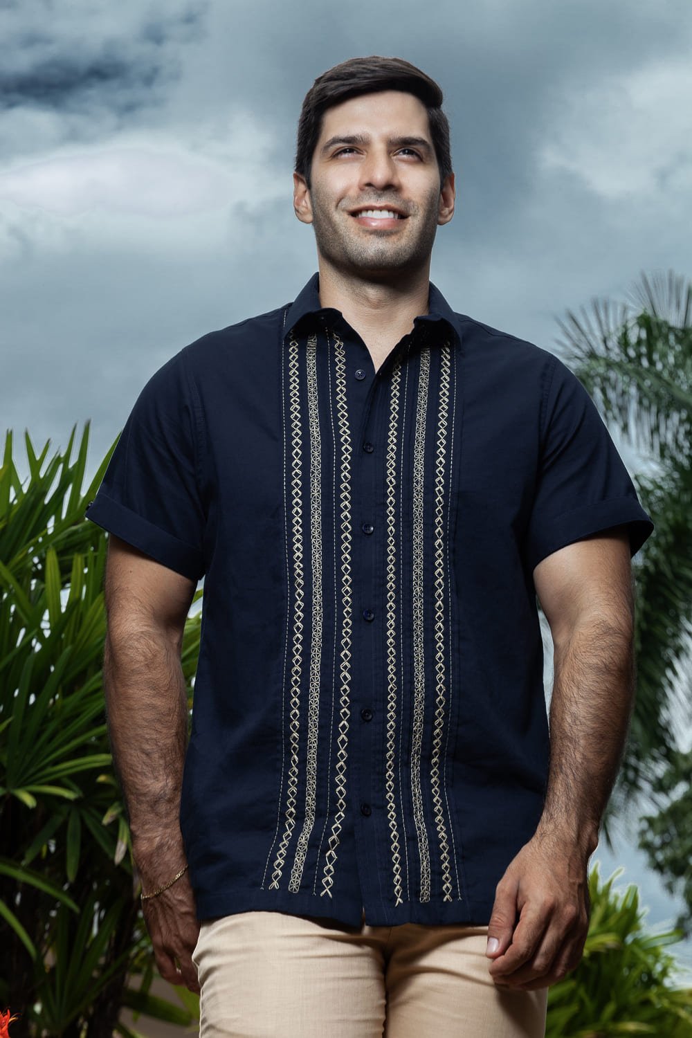 Camisa Artesanal para Evento Nocturno Color Azul Navy 3 Camisa Artesanal para Evento Nocturno Color Azul Navy - Imagen 3