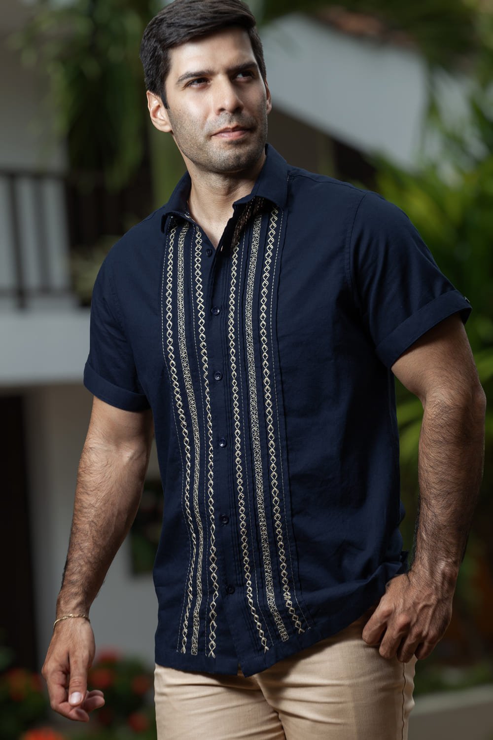 Camisa Artesanal para Evento Nocturno Color Azul Navy 4 Camisa Artesanal para Evento Nocturno Color Azul Navy - Imagen 4