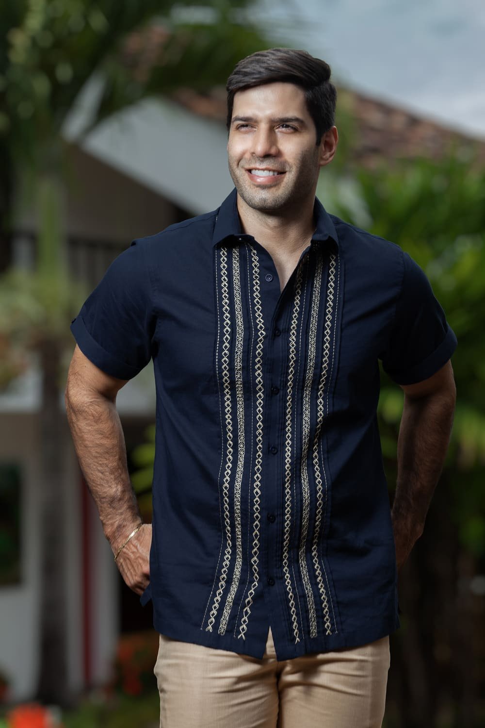 Camisa Artesanal para Evento Nocturno Color Azul Navy 6 Camisa Artesanal para Evento Nocturno Color Azul Navy - Imagen 6