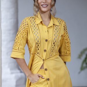 Kaftán Mostaza Hilos del Amanecer