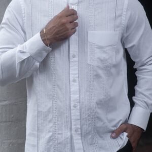 Guayabera Blanca CLERIMAN Calada y Randas - Colección 2025 - FE CLERIMAN - FRIXIO