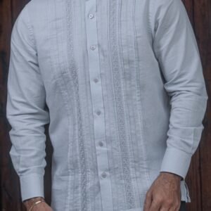 Guayabera Gris MangaLarga CLERIMAN - Colección 2025 - FE CLERIMAN - FRIXIO