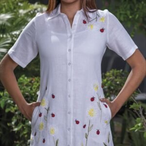 Vestido Blanco Danza de las Mariquitas - Hilos de Fauna
